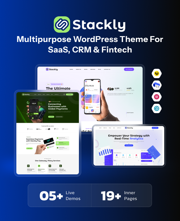 Stackly – Multipurpose WordPress Theme for SaaS, CRM & Fintech